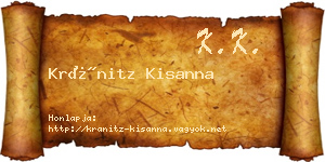Kránitz Kisanna névjegykártya